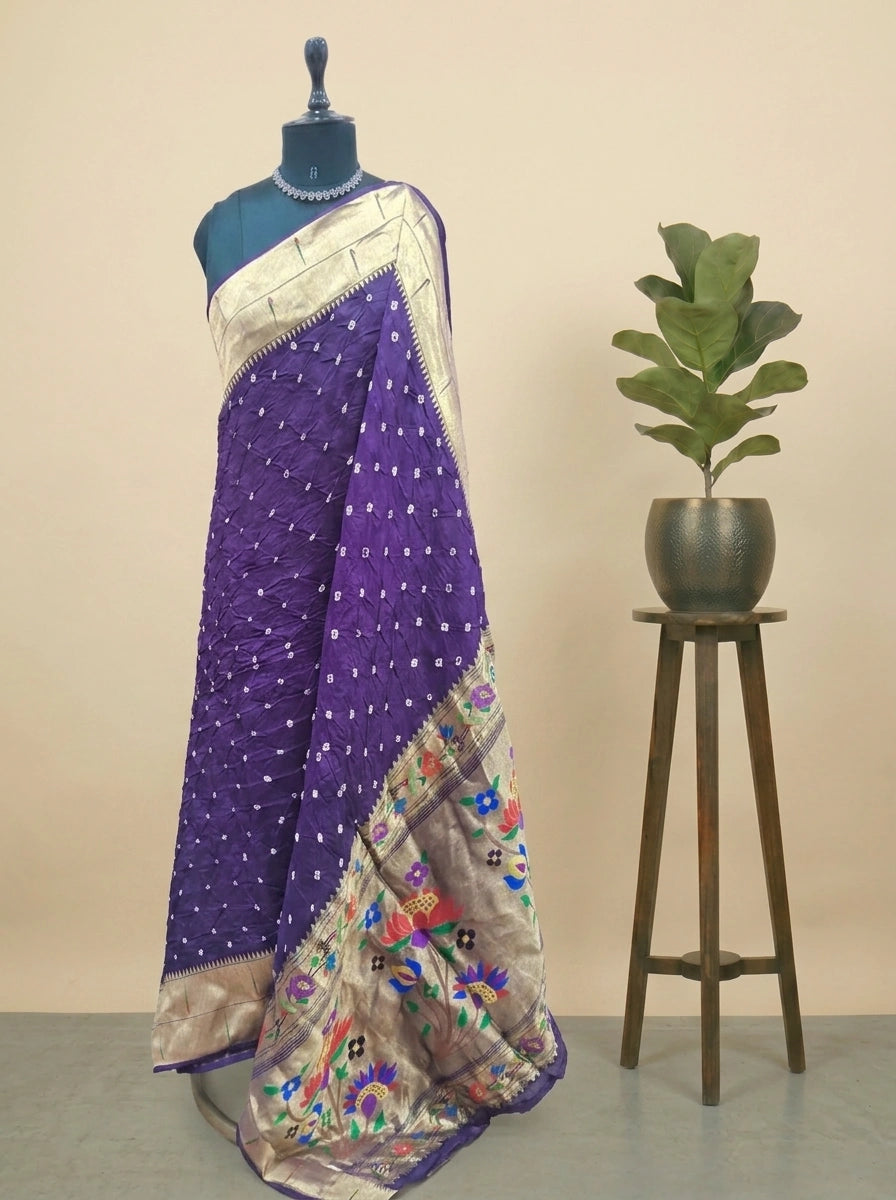Purple Modal Silk Saree