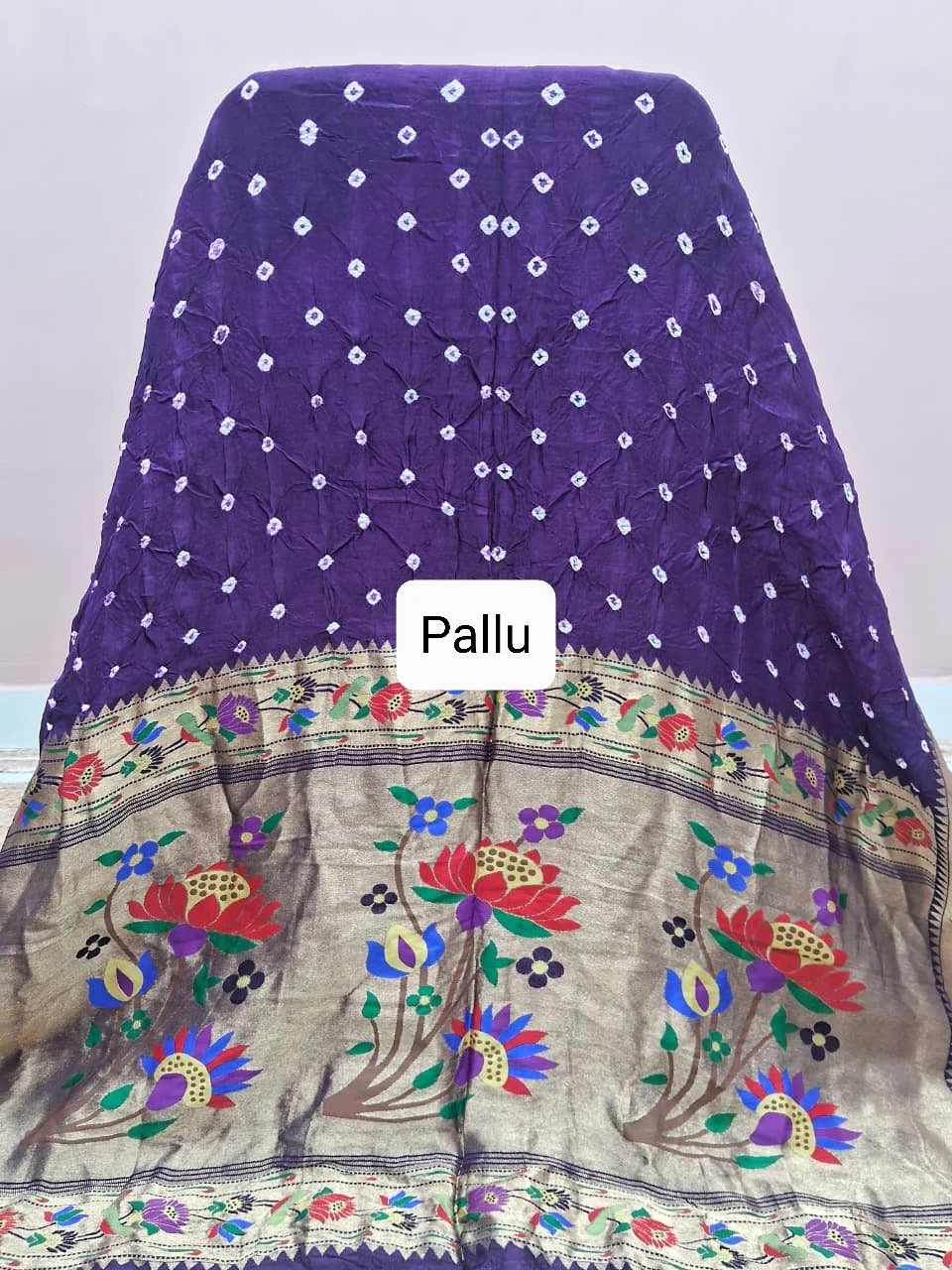 Purple Modal Silk Saree Pallu