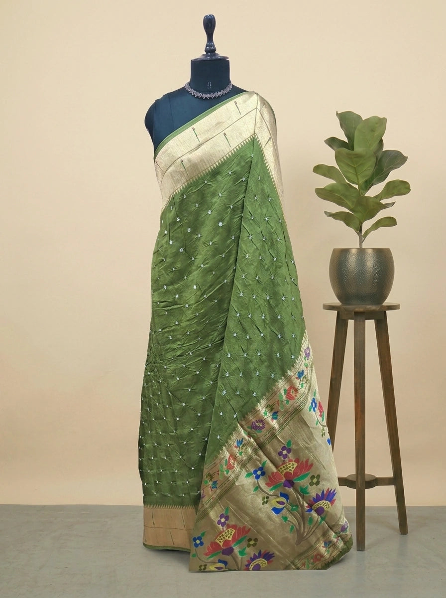 Mehendi Green Modal Silk Saree