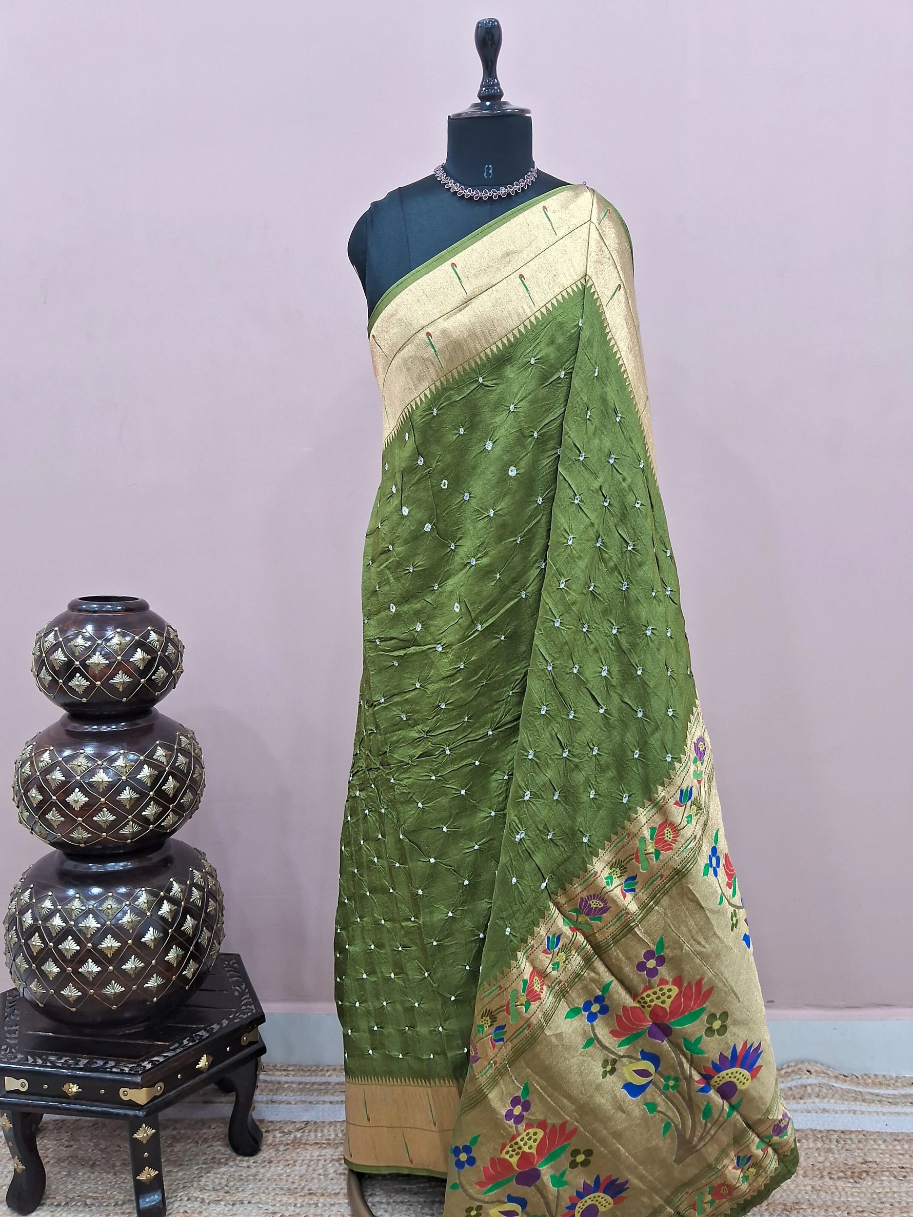 Mehendi Green Modal Silk Saree