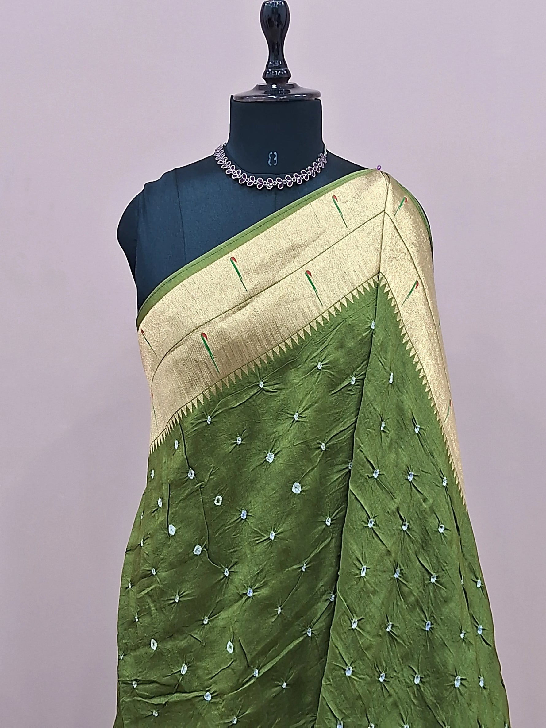 Mehendi Green Modal Silk Saree 1