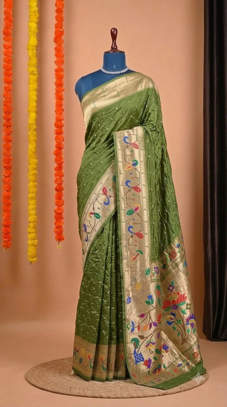 Mehendi Green Modal Silk Saree