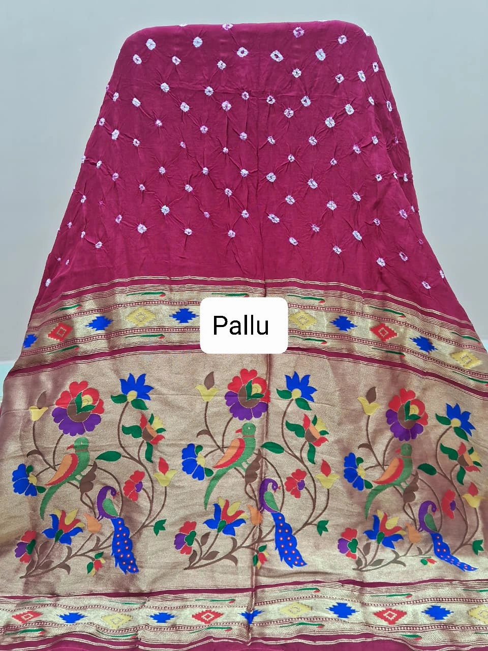 Magenta Modal Silk Saree Pallu