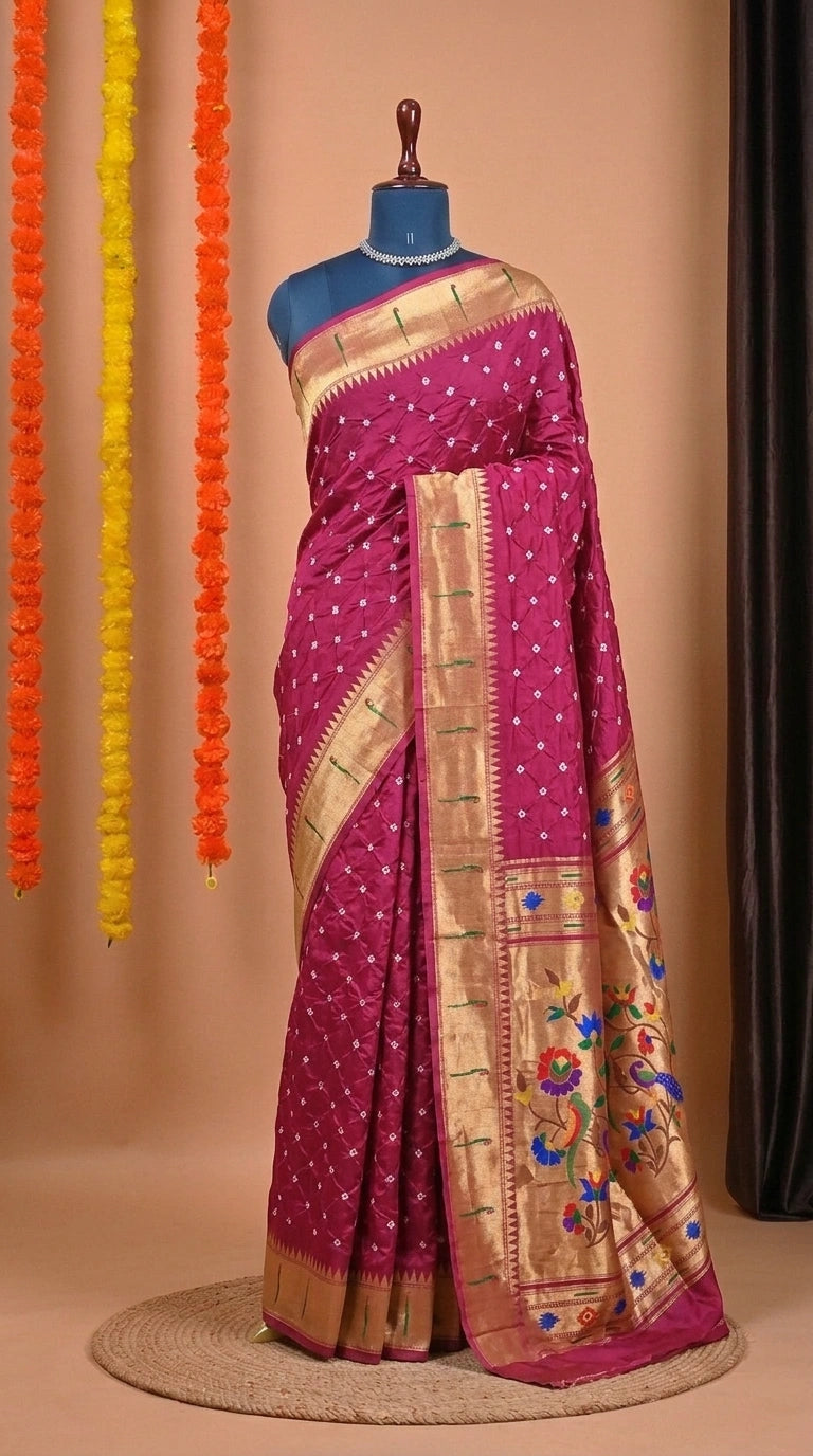 Magenta Modal Silk Saree