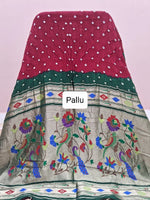 Cherry Red Modal Silk Saree  Pallu