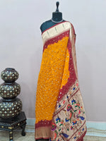 Yellow Modal Silk Saree