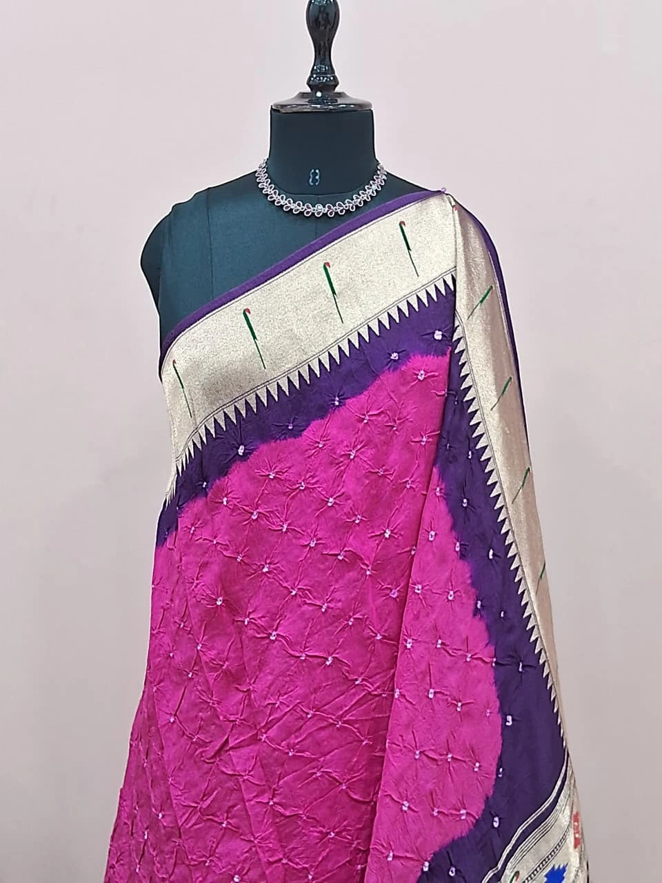 Rani Pink Modal Silk Saree 1