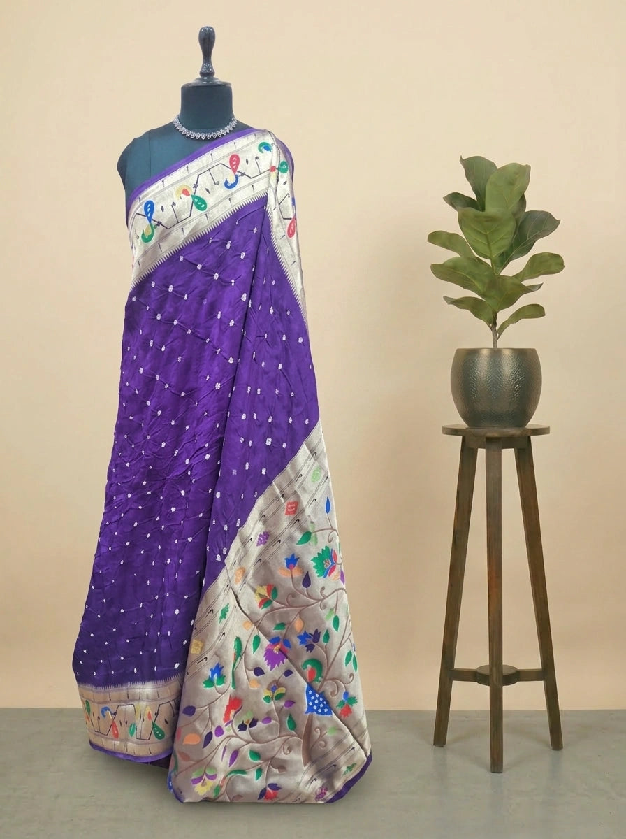 Purple Pure Modal Silk Saree