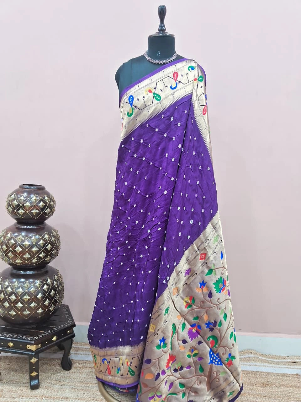 Purple Pure Modal Silk Saree