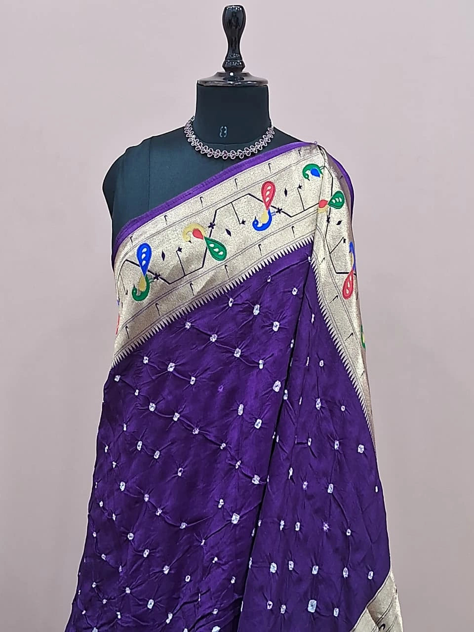 Purple Pure Modal Silk Saree 1