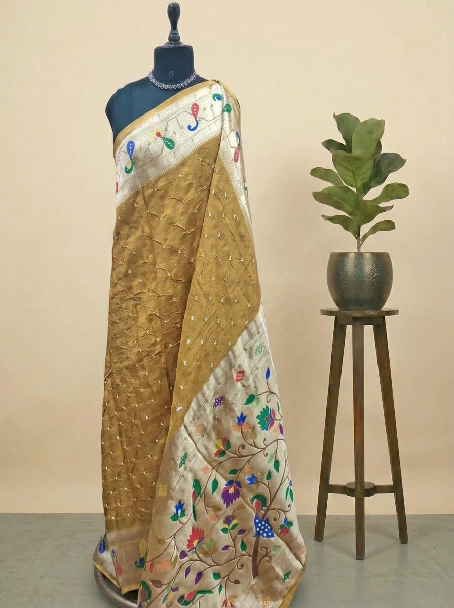 Mustard Yellow Modal Silk Saree 