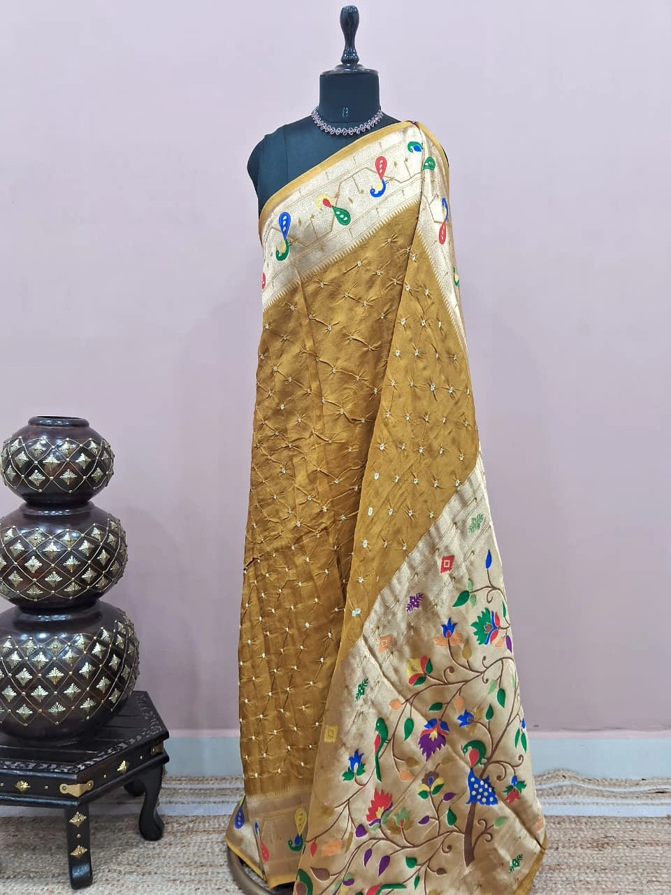 Mustard Yellow Modal Silk Saree 