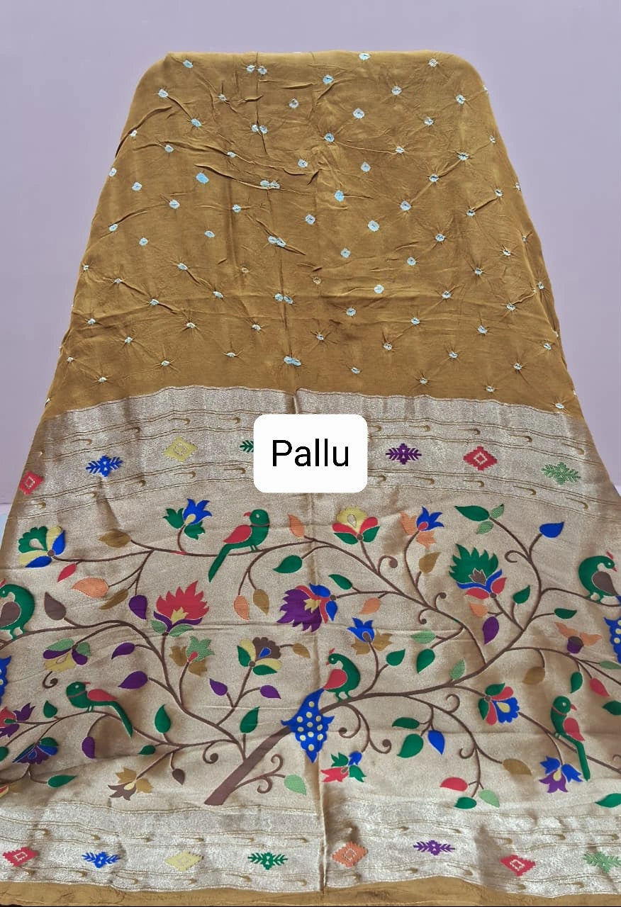 Mustard Yellow Modal Silk Saree Pallu