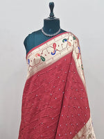Red Pure Modal Silk Saree 1