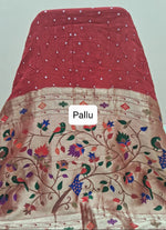 Red Pure Modal Silk Saree Pallu