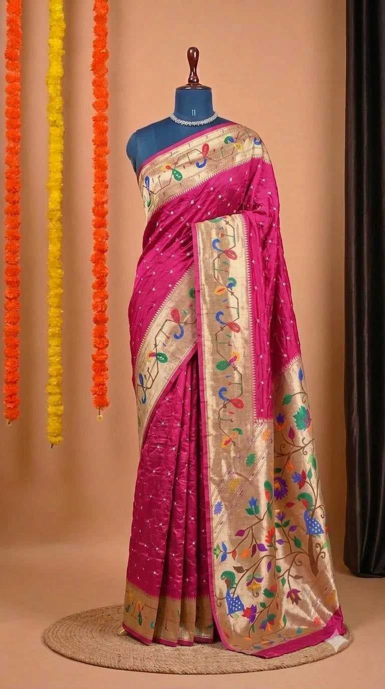 Pink Modal Silk Saree