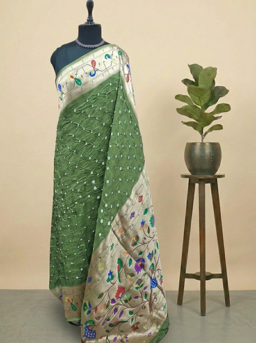 Mehendi Green Pure Modal Silk Saree