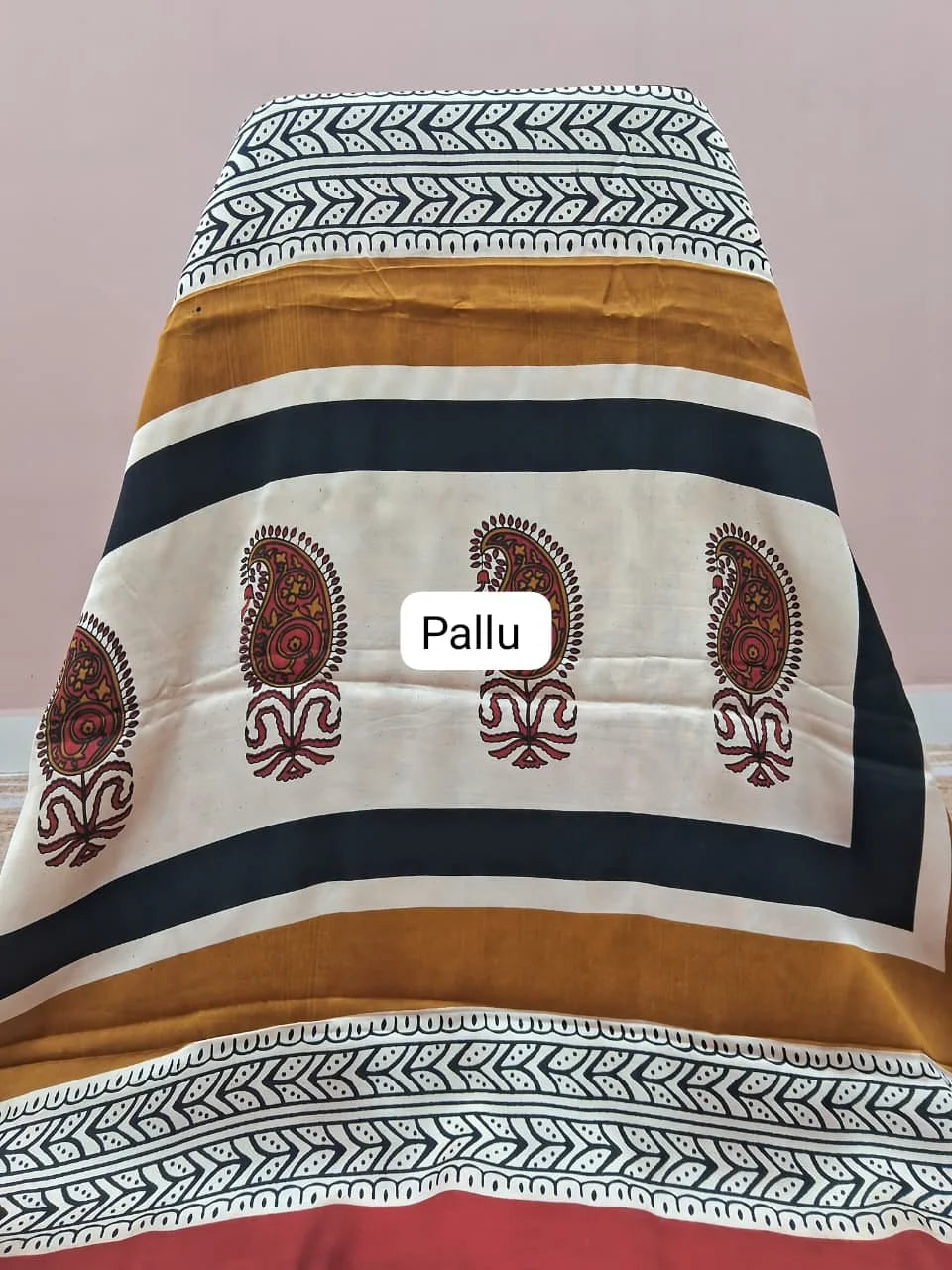Pure Black Modal Silk Saree pallu