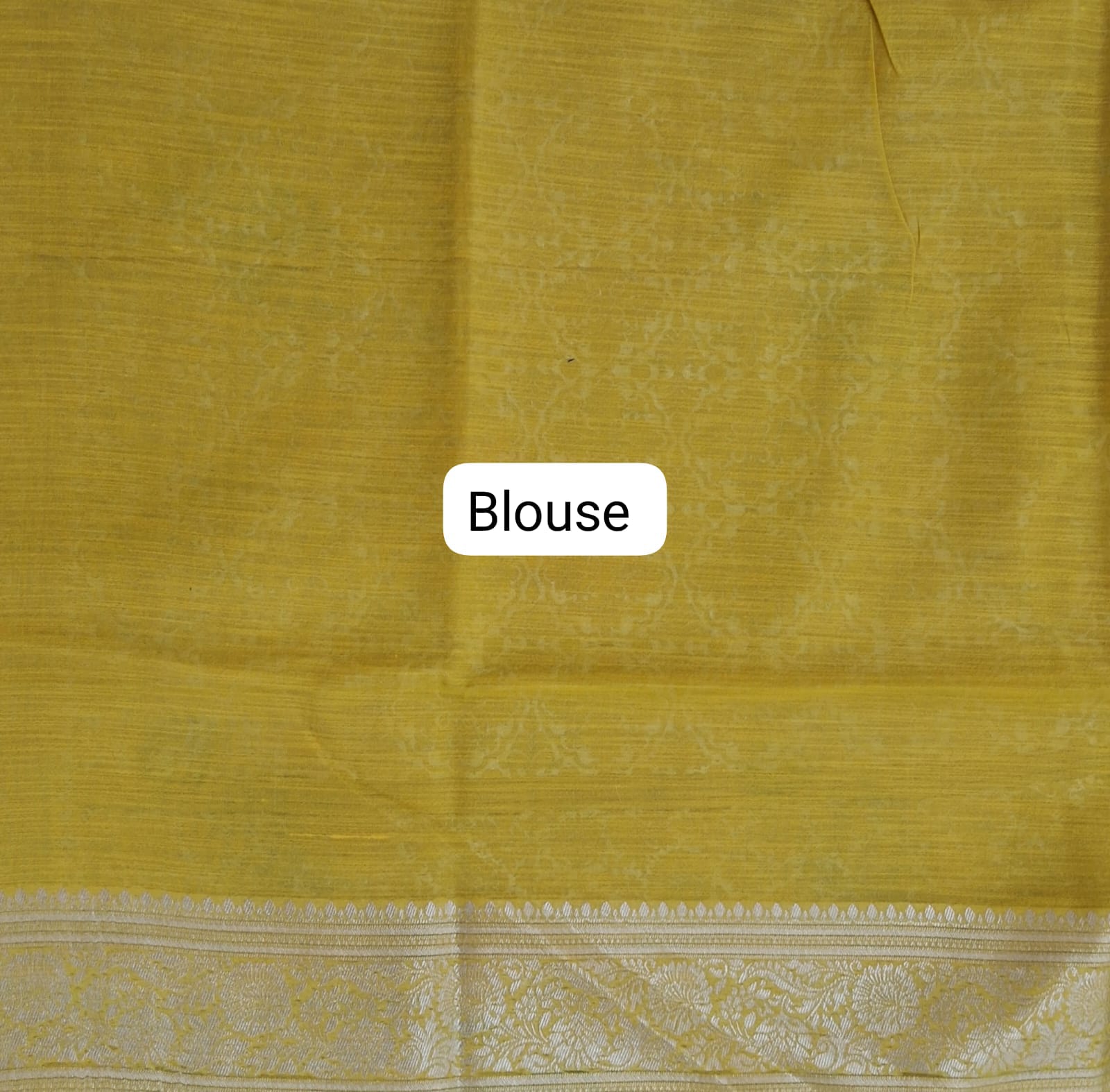 Olive Green Munga Cotton Saree Blouse