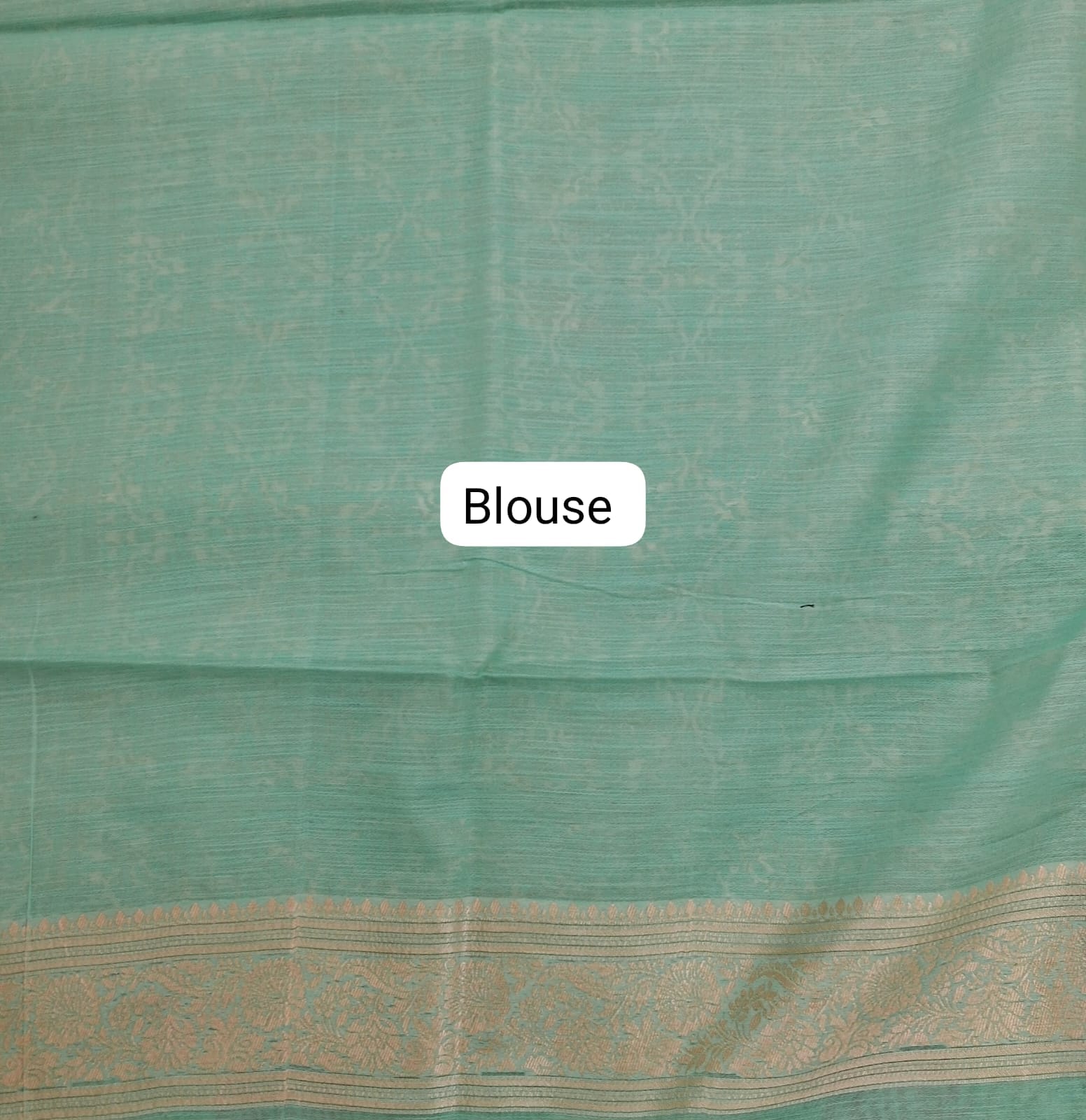 Sky Blue Munga Cotton Saree  Blouse