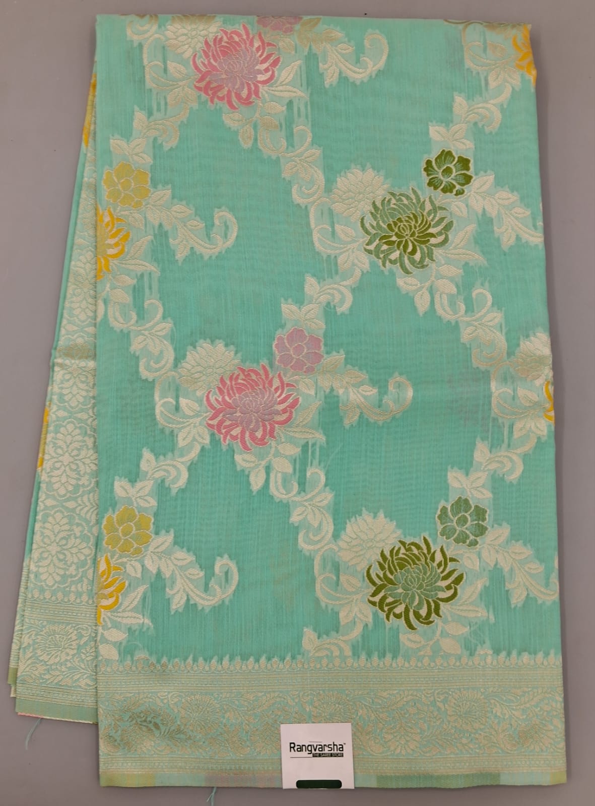 Sky Blue Munga Cotton Saree 