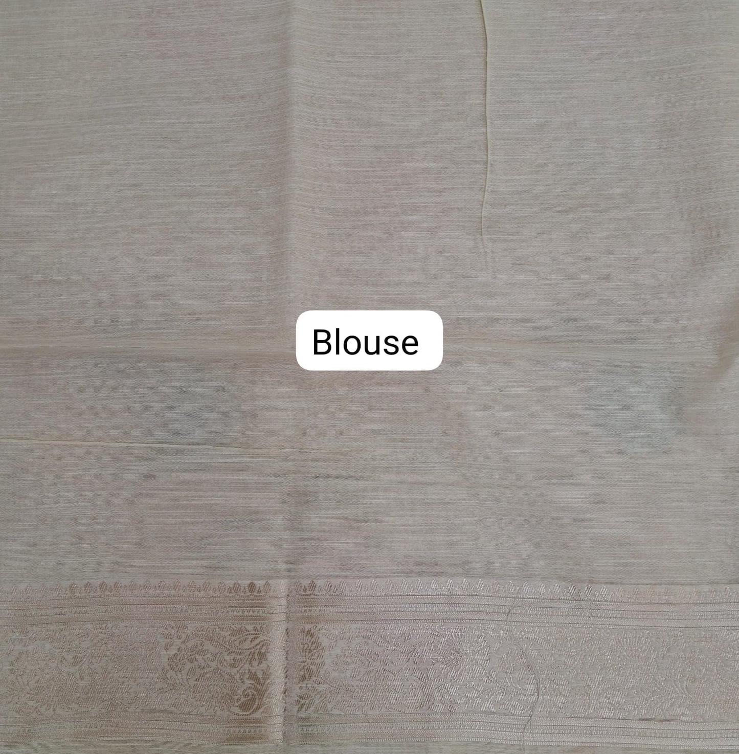 Off-White Munga Cotton Saree Blouse