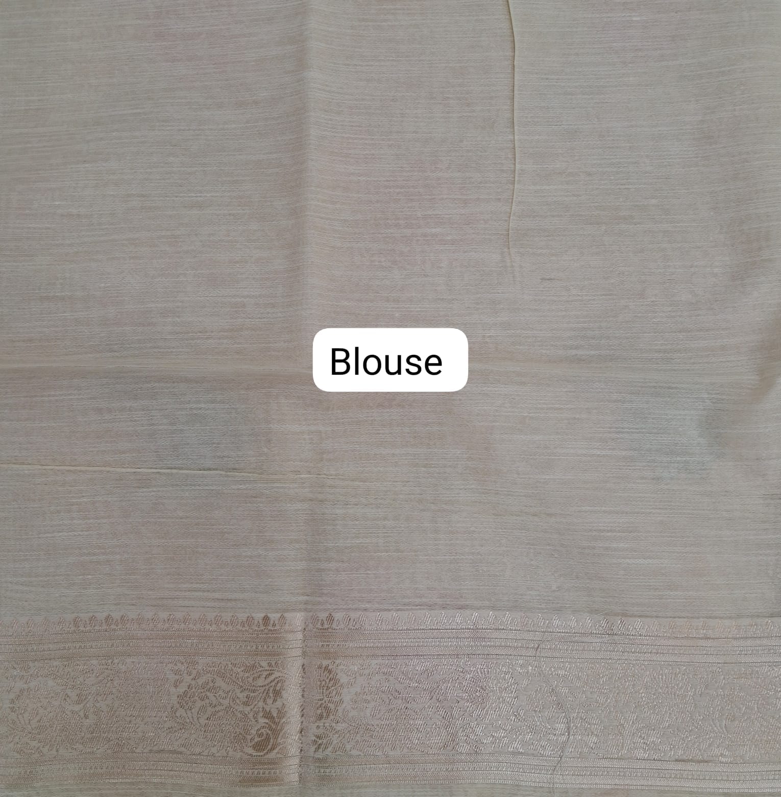 Off-White Munga Cotton Saree Blouse