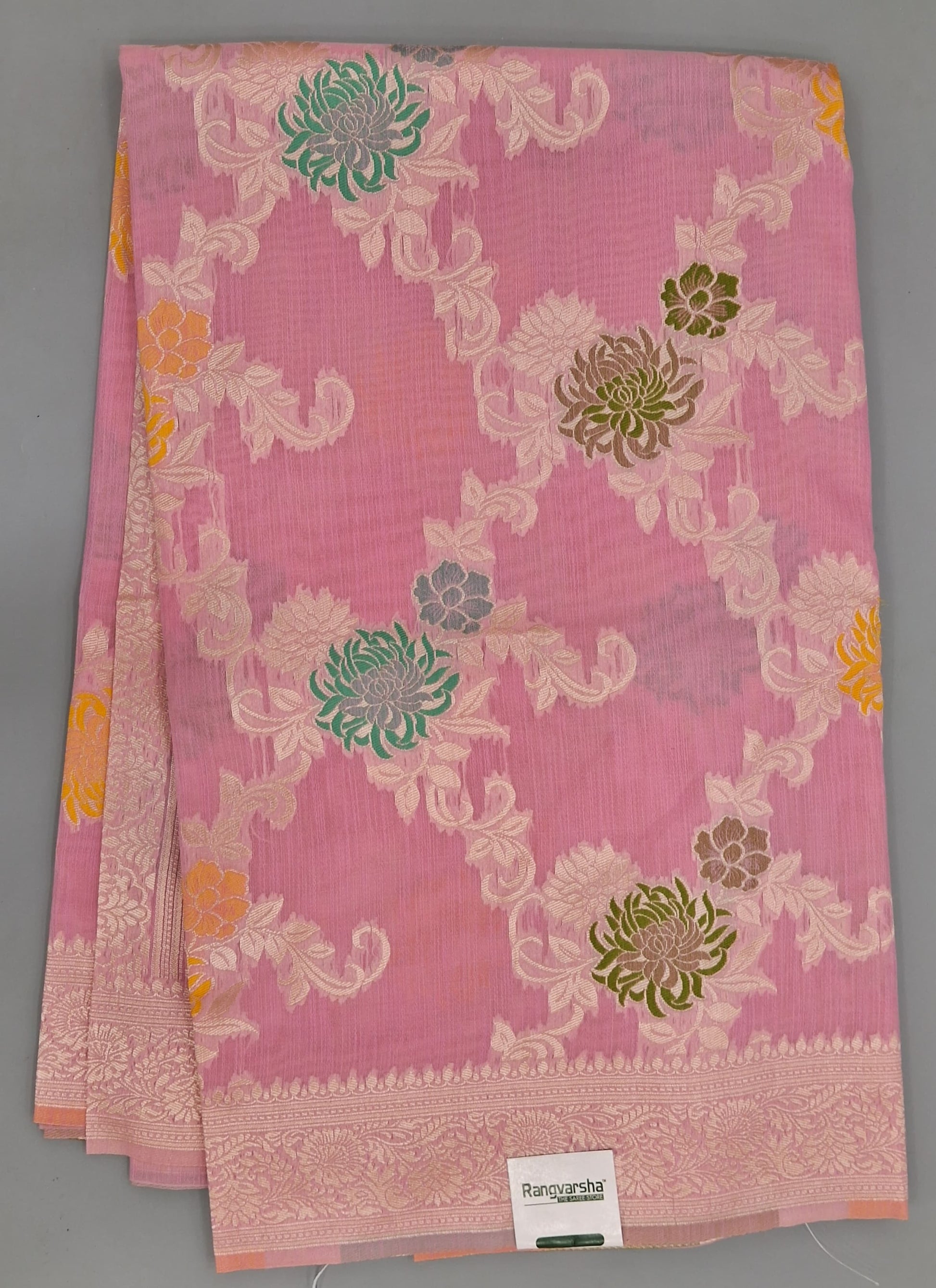 Pink Munga Cotton Saree