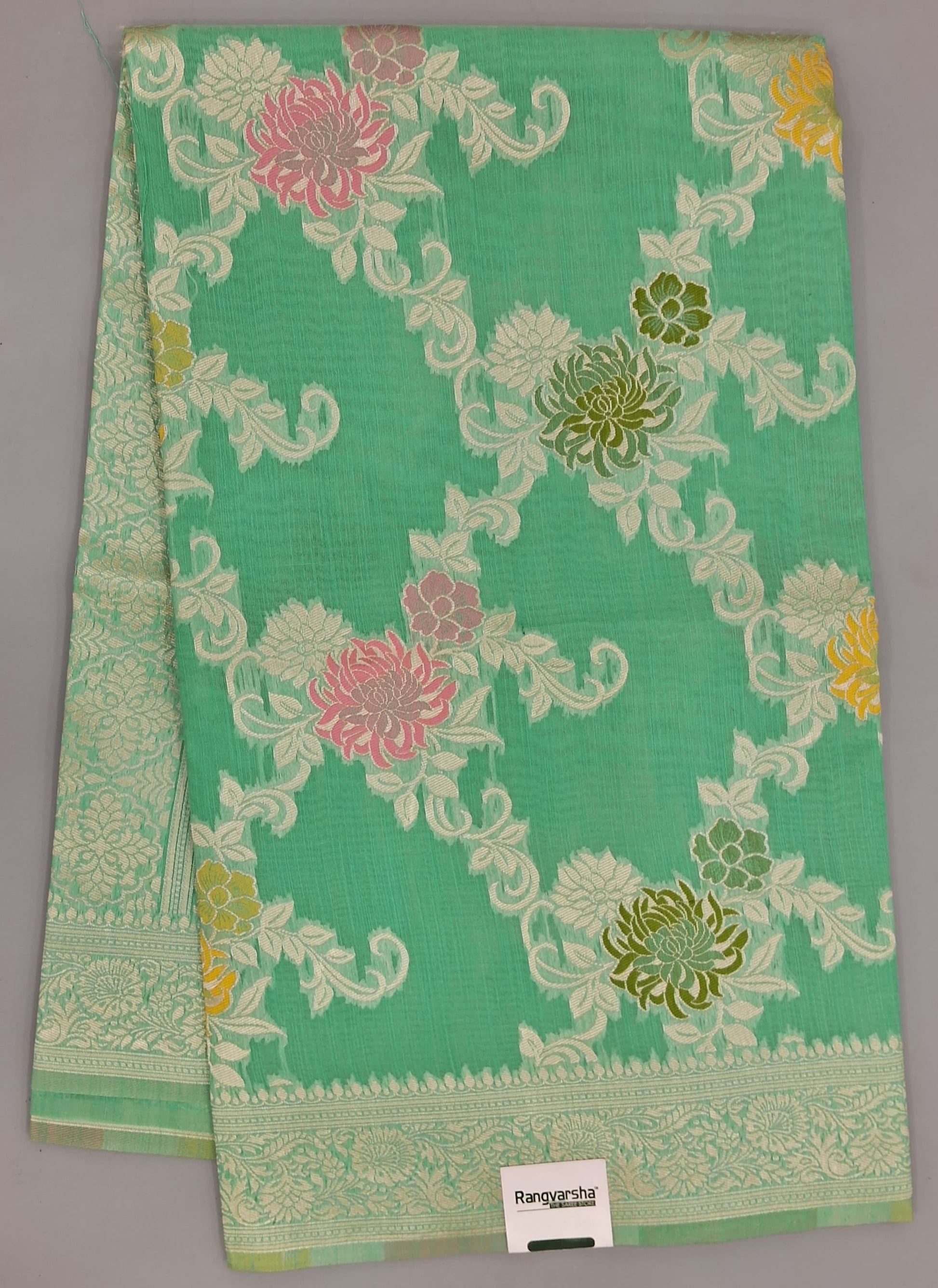 Rama green Munga Cotton Saree