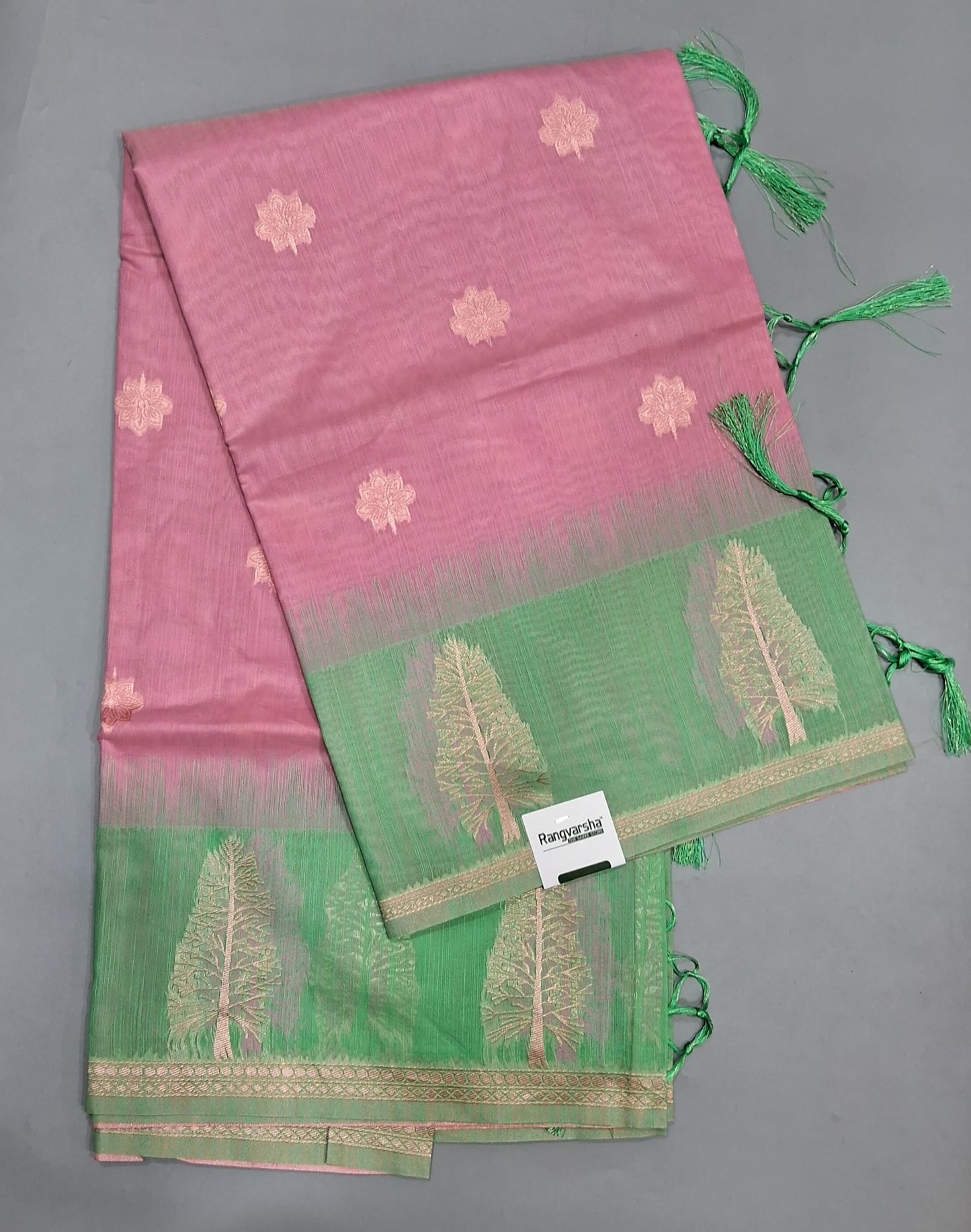 Rose Pink Munga Cotton Saree