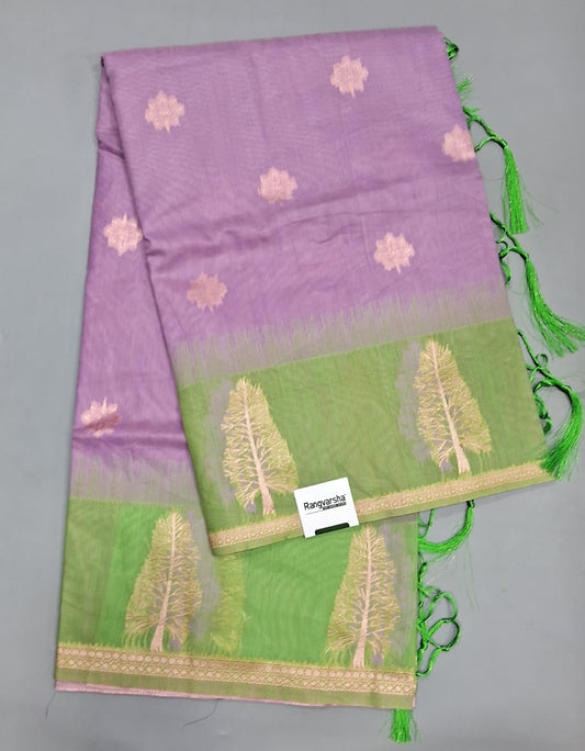 Lavender Munga Cotton Saree