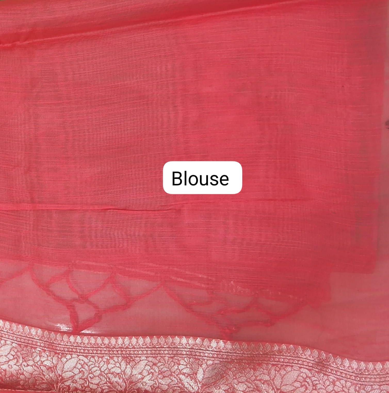 Bright Green Munga Cotton Saree blouse