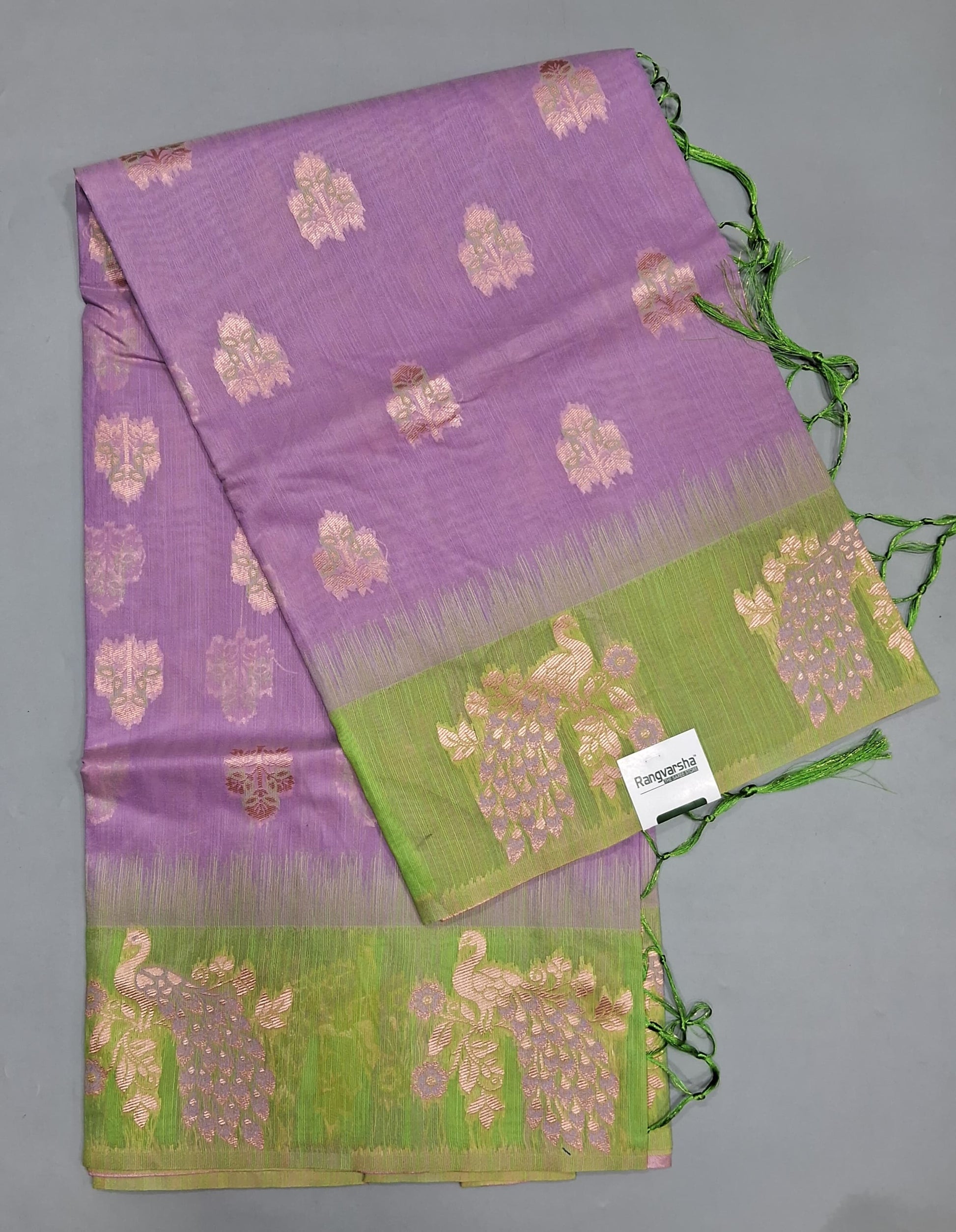 Lavender Munga Cotton Saree