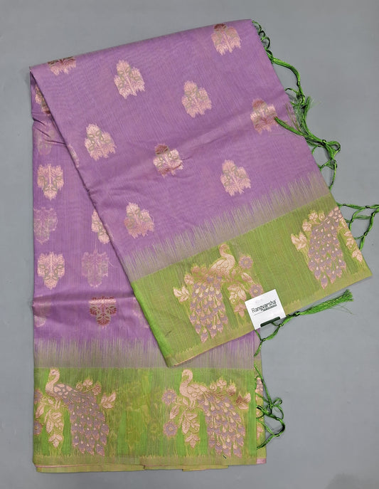 Lavender Munga Cotton Saree