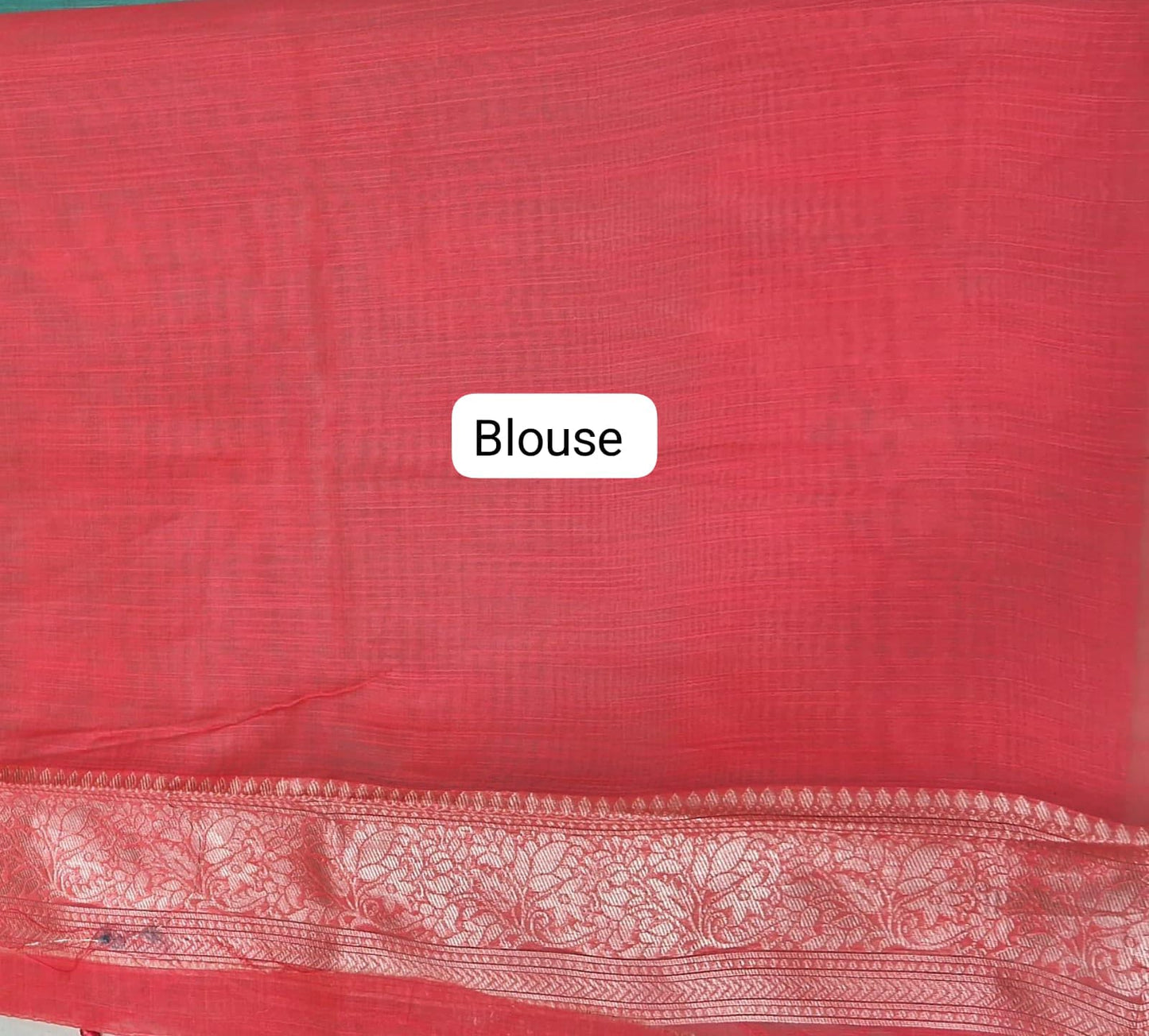 Sky blue Munga Cotton Saree blouse