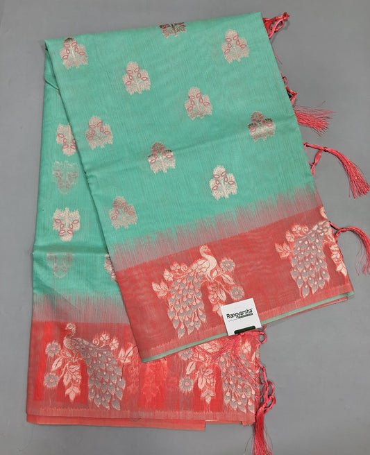 Sky blue Munga Cotton Saree