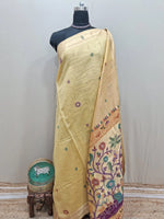 Dark Beige Munga Cotton Saree