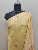 Dark Beige Munga Cotton Saree 1