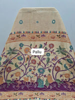 Dark Beige Munga Cotton Saree Pallu