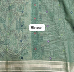 Pista Green Munga Cotton Saree Blouse