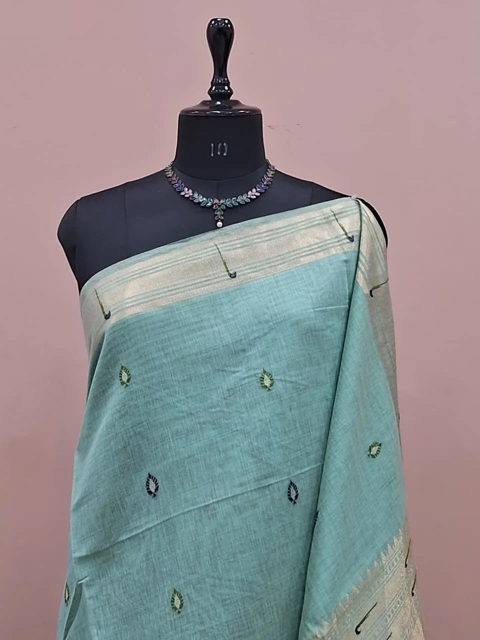 Marine Blue Munga Cotton Saree 1