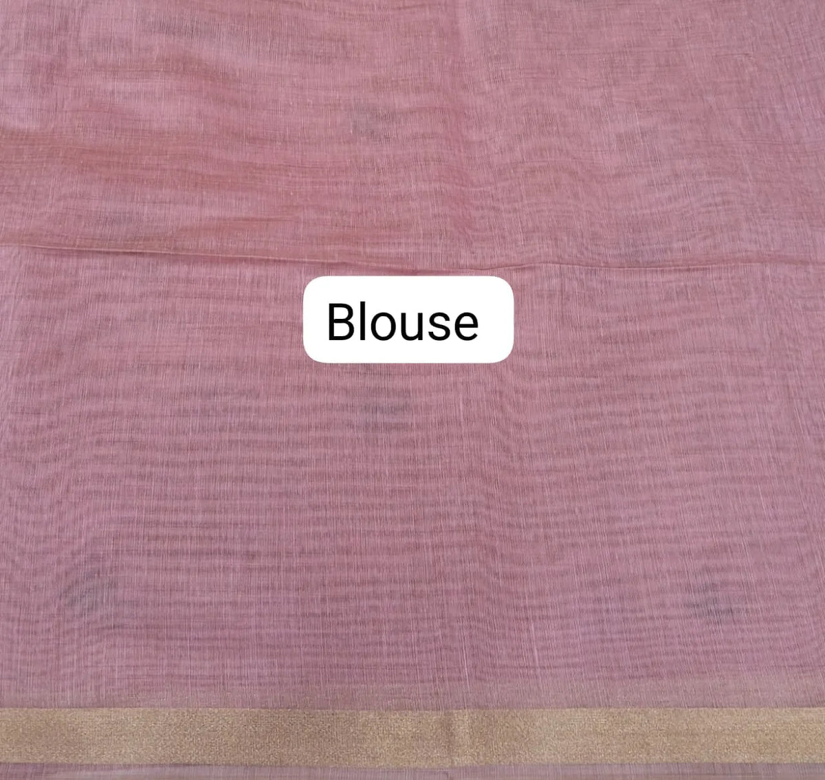 Coral Pink Munga Cotton Saree Blouse