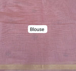 Coral Pink Munga Cotton Saree Blouse