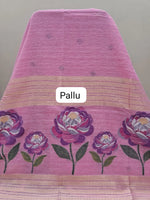 Rose Pink Munga Cotton Saree Pallu