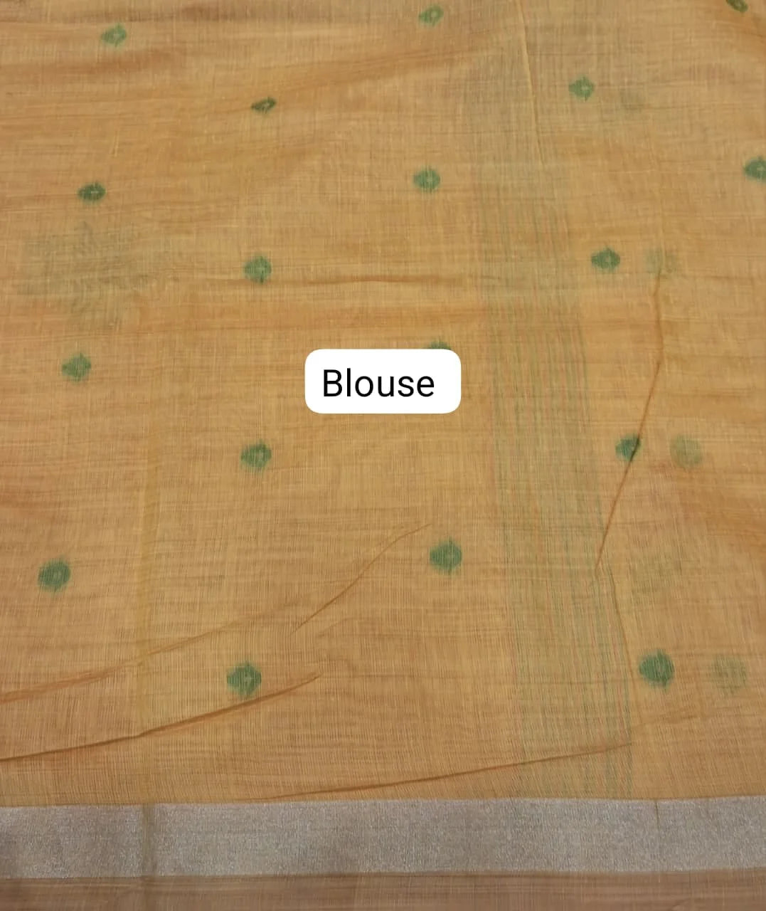 Yellow Munga Cotton Saree Blouse