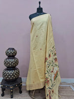 Light Yellow Munga Cotton Saree 