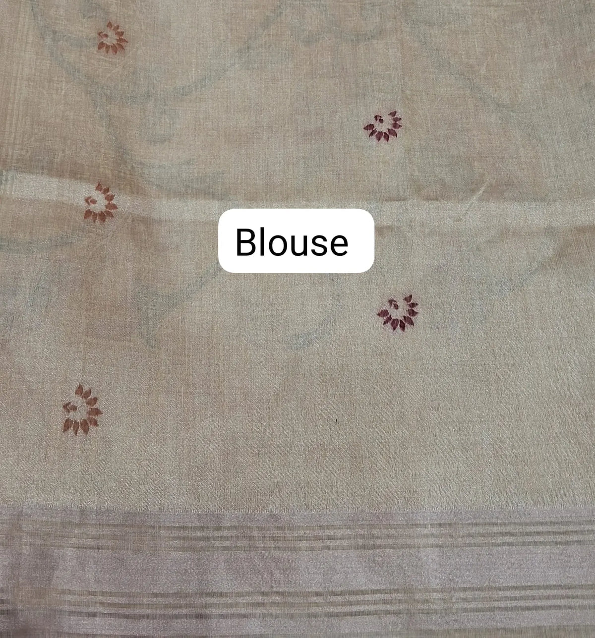 Light Yellow Munga Cotton Saree blouse