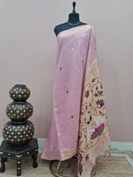 Blush Pink Munga Cotton Saree 