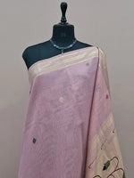 Blush Pink Munga Cotton Saree 1