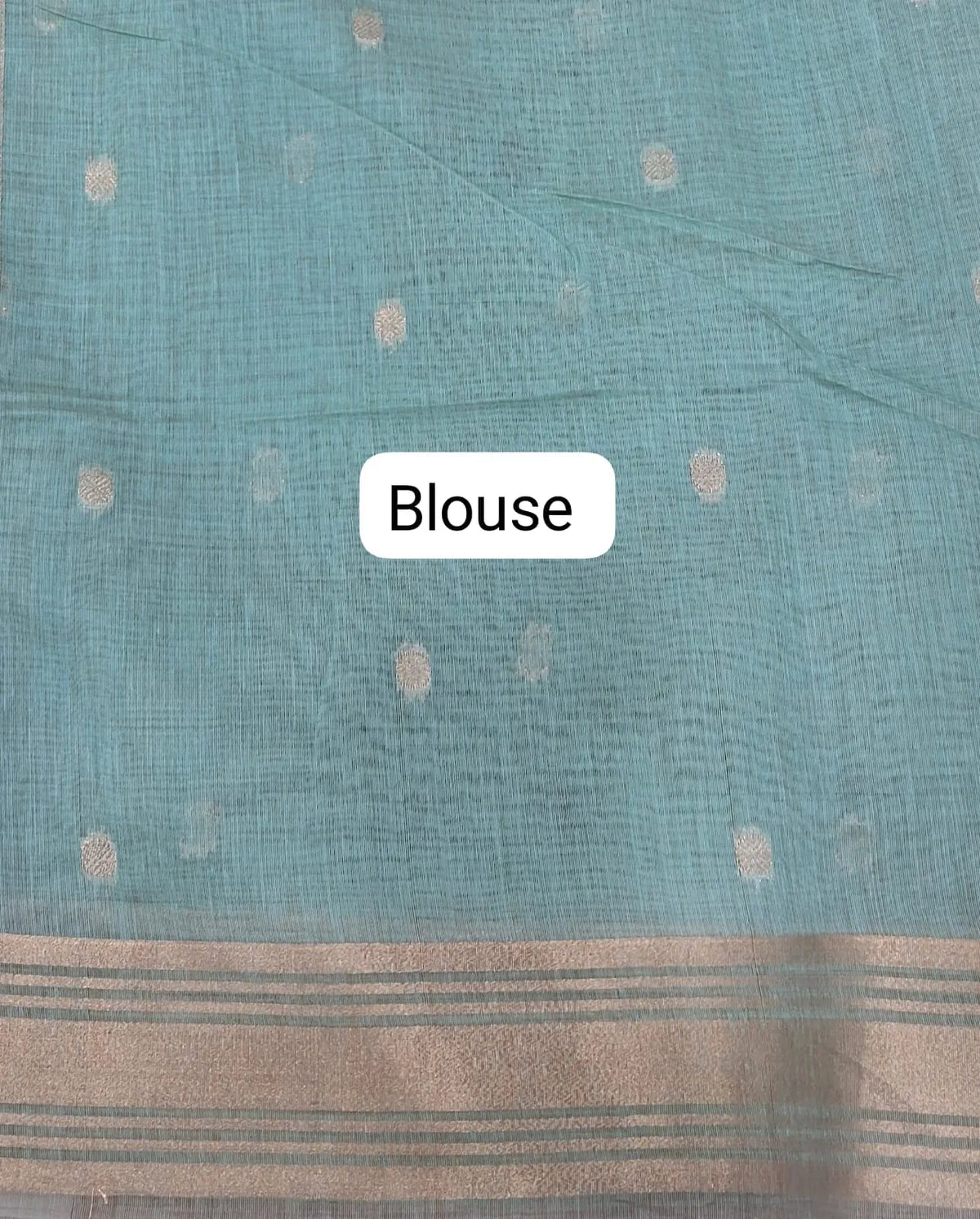 Marine Blue Munga Cotton Saree blouse